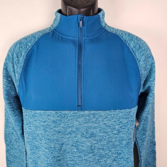 All In Motion Unisex XL -16 1/4 Zip Pullover Teal Heather Athletic Top Casual - Picture 3 of 10